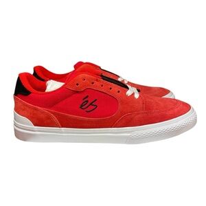 ES Caspian Mens Red Suede Lace-Up Skate Shoes. Size 11.5